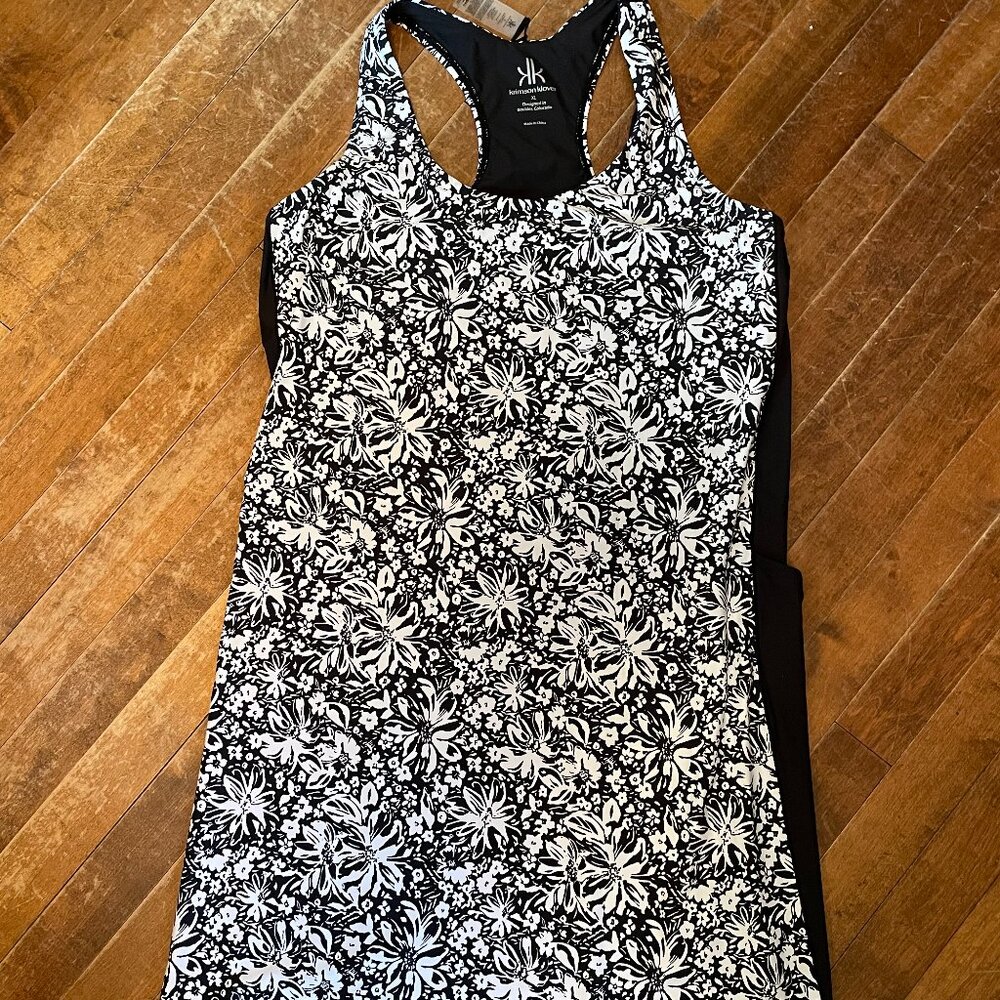 Krimson Klover Sun Dress~Black and White Floral~XL~PERFECT
